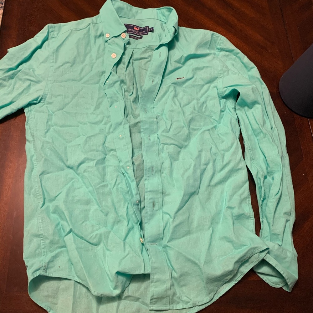 Vineyard Vines Linen Whale Shirt SM